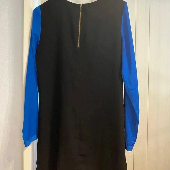 EUC Mossimo Black Shift Tunic Dress With Long Blue Sleeves, Size M - Picture 3 of 4